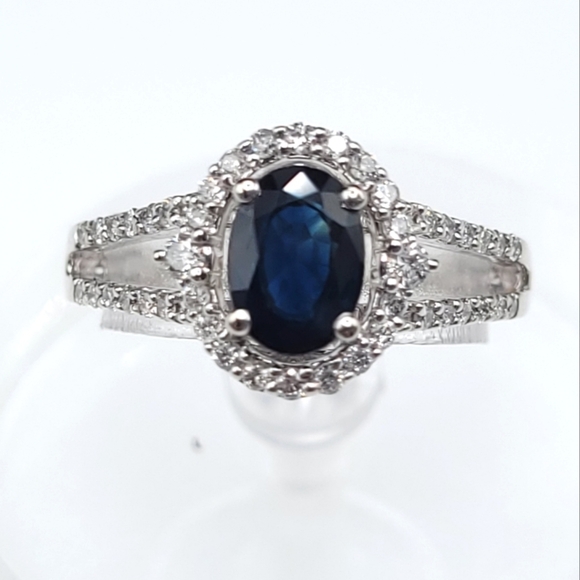 Zales Jewelry - 10k Sapphire and diamond ring